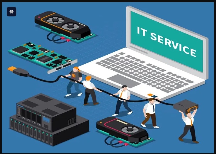 Técnico de informática trabalhando